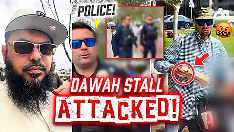 👮🏼‍♂️🔥"CALL THE POLICE!"‼️Islamophobe ATT4CKS OMF Dawah Stall But Fails Miserably!