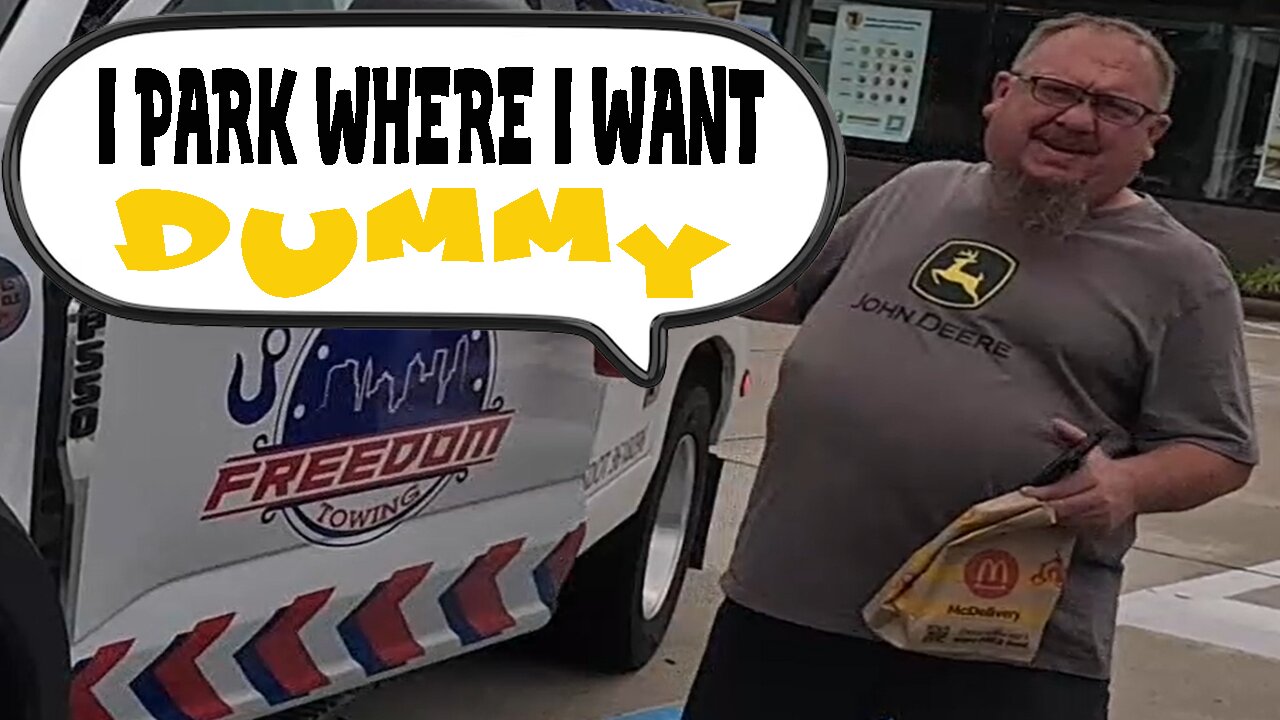 Illegally Parked Freedom Towing Driver Calls me Dummy and Flips me off for calling him out