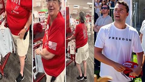 White Karen ATTACKS Old Woman over her Charlie Kirk shirt!