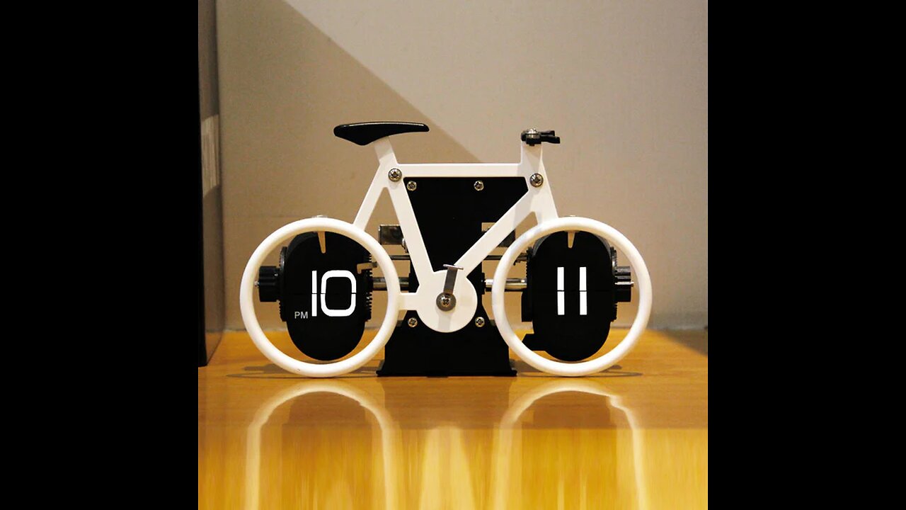 Retro Style Bicycle Shaped Flip Down Clock, for Home & Office