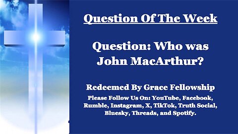 The RBGF LIVE "Question Of The Week"