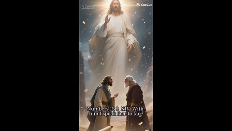 Numbers 12:8 (NIV) "With him I speak face to face, clearly and not in riddles;...