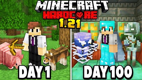 I Survived 100 Days in 1.21 HARDCORE Minecraft…