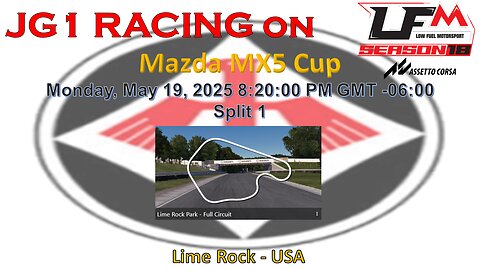 JG1 RACING on LFM - Mazda MX5 - Lime Rock - USA - Split 1