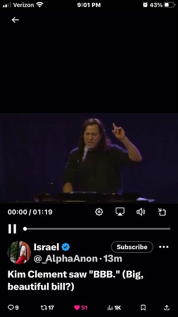 Kim Clement saw "BBB." (Big, beautiful bill?)