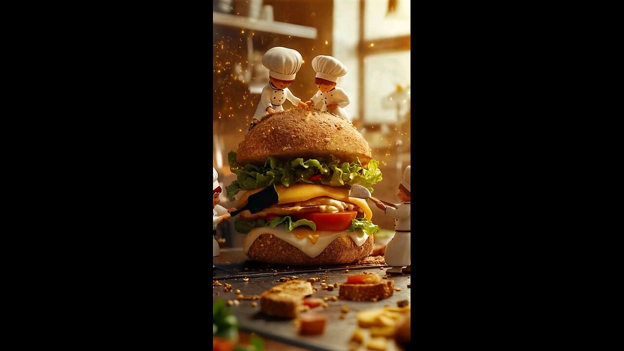 miniatures shef are making burger