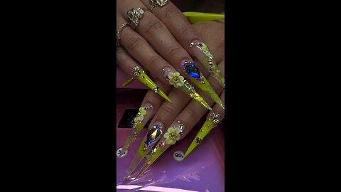 Parrot Colour Luxury Nails Art | Stunning Beauty Nail Design with Stone Work 💅✨