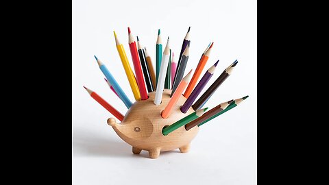 Wood Creative Small Hedgehog Pencil Holder, Good Gift for Your Family or friends