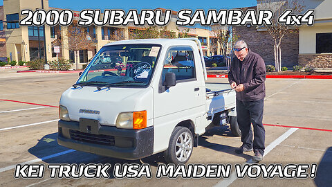 2000 Subaru Sambar 4x4 Kei truck maiden voyage in the USA!