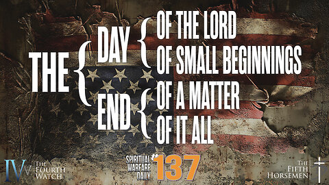 The Day of the Lord starts as the Day of Small Beginnings - it's time to see the end with #jesus