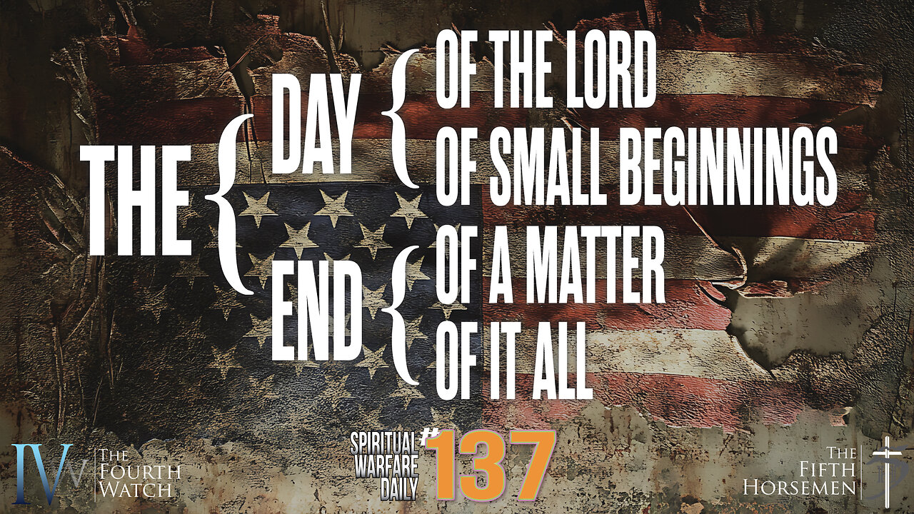 The Day of the Lord starts as the Day of Small Beginnings - it's time to see the end with #jesus