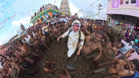 YouTuber Tyler Oliveira attended a poop throwing festival in India