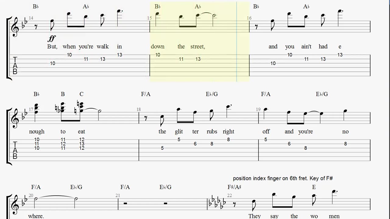 Guitar tabs for On Broadway