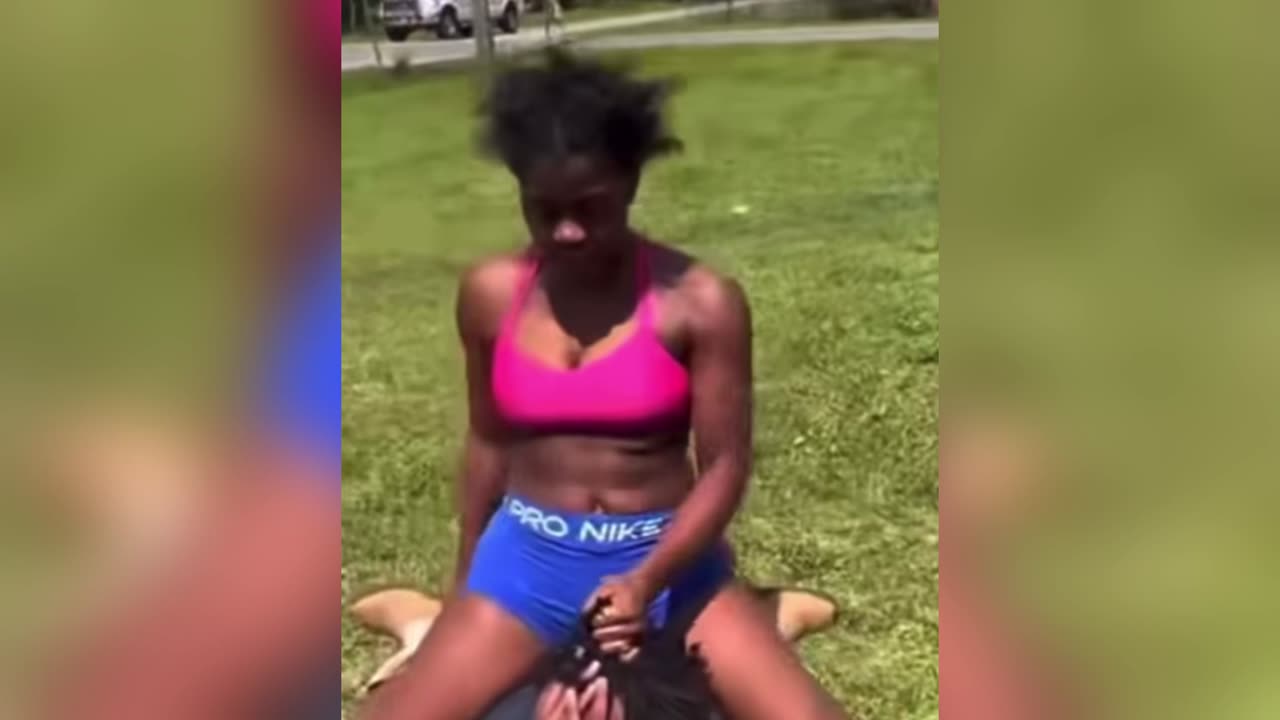 Girl get beat to the ground literally