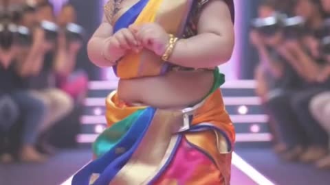 Bayi Lucu Catwalk Pakai Saree | Baby Fashion Show Goes Labubu!