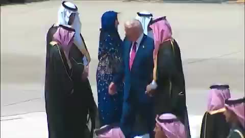 President Trump welcomed by Crown Prince Mohammed bin Salman (MBS) in Saudi Arabia.