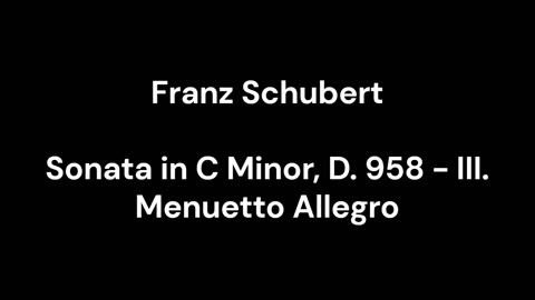 Sonata in C Minor, D. 958 - III. Menuetto Allegro