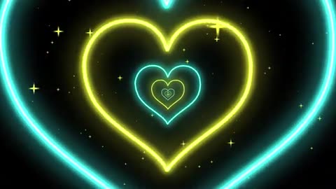 1175. Teal and Yellow heart tunnel background and 💛 🩵 abstract TV wallpaper screensaver
