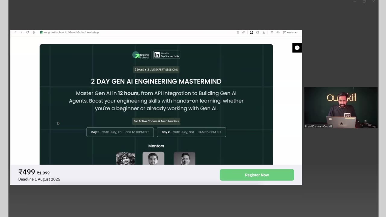 Day 1: Generative AI Masterclass - Recorded Live Sessions