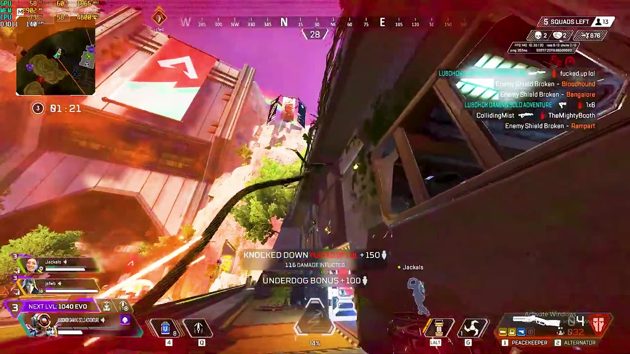 Wiped within seconds by pathfinder