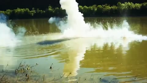 Man throws a pound of sodium metal into a river