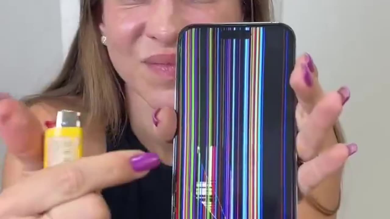 Fixing cell phone with lighter