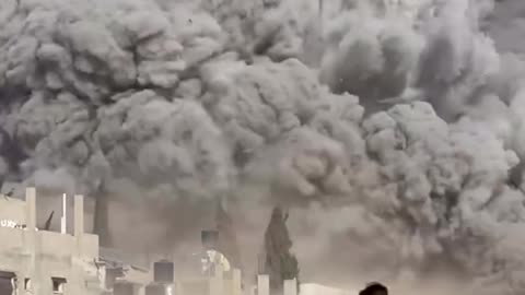 The moment when the Israeli occupation warplanes bombed an UNRWA school in Al-Burij refugee camp