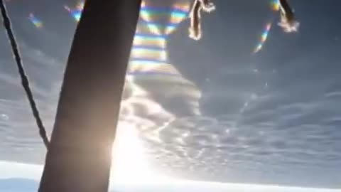 A hot air balloon ride provides a very interesting view. Layers of water with different densities?