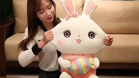 Sweet Candy bunny Super cute bunny with candy embroidery rabbit 2 kinds bunny plush gifts for girl