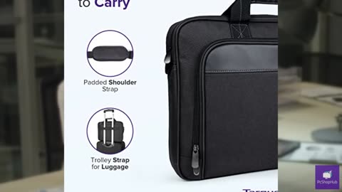 Targus 15-16 Inch Classic Slim Laptop Bag, Black - Ergonomic Briefcase and Messe