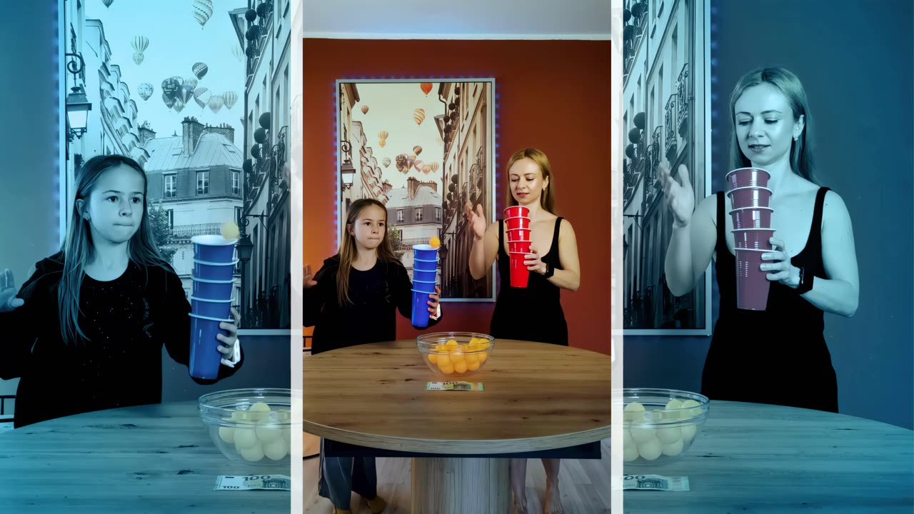 5 Cups, 5 Balls Challenge — Who’s the Fastest? 🏁 #Games #challenge #shorts #fun