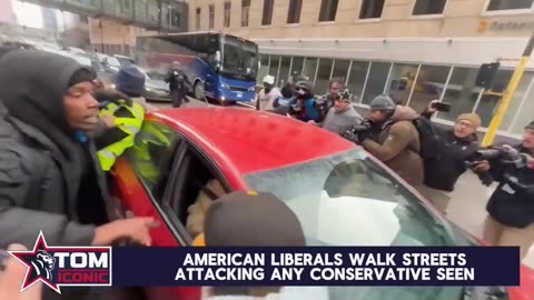 a leftist mob swarms a random car in Minneapolis, they suspect the driver is conservative