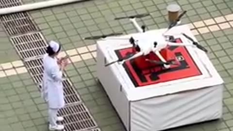 At a hospital in Shijiazhuang, nurses are using drones to transport samples for testing