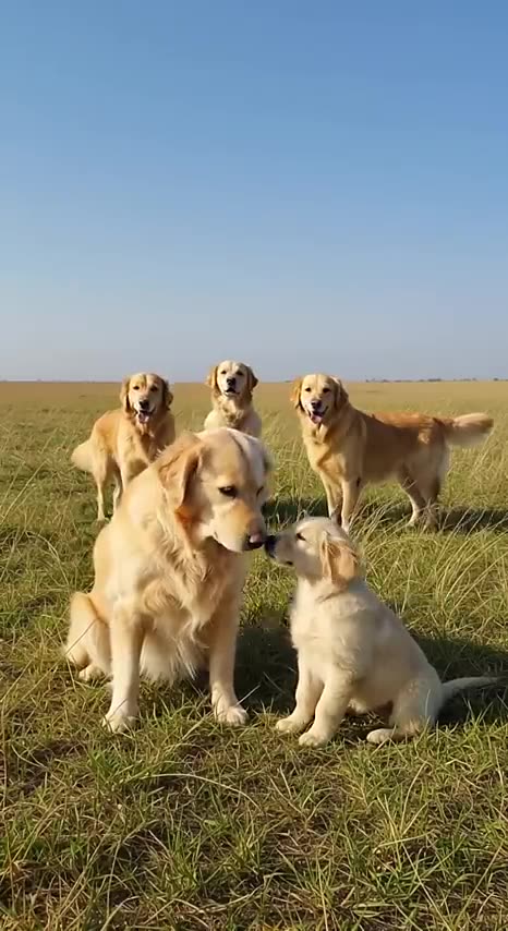 Golden Retriever Saves Her Puppy with Help from a Friend