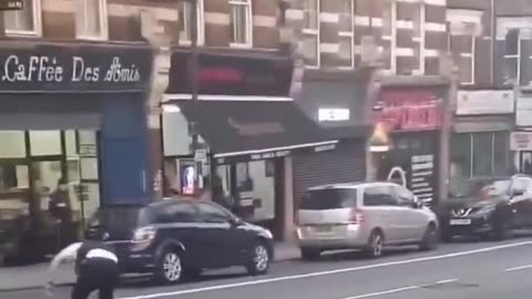 British police in action.