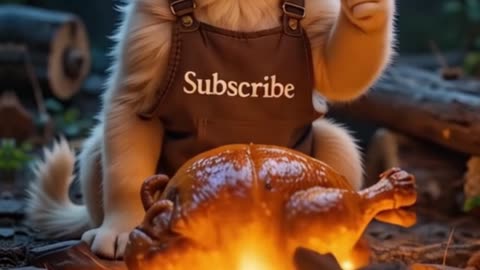 The Barkbecue: Campfire Chicken with Puppy Chef! #shorts