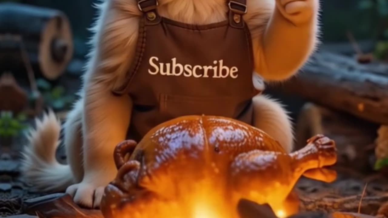 The Barkbecue: Campfire Chicken with Puppy Chef! #shorts