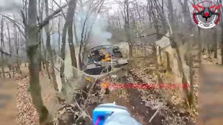 🔥🚁 Ukraine Russia War | Russian FPV Drone Destroys Ukrainian Tank in Forest Near Nechvolodovka | RCF