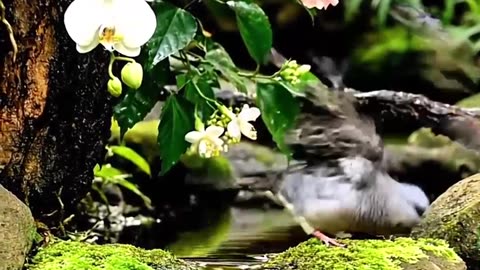 Relaxing Nature Sounds with Beautiful Birds and Waterfall