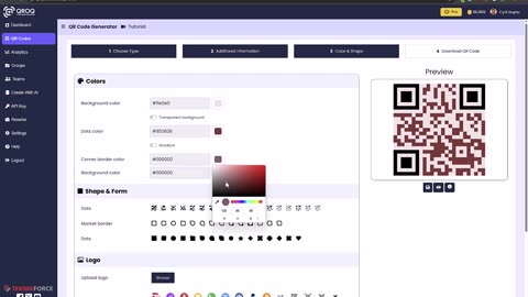 Qroq demo: Develop designer QR codes that effectively retain your brand identity and stand out.