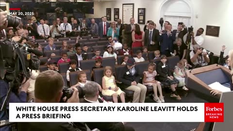 Karoline Leavitt Takes Questions From Reporters' Kids At Special White House Press Briefing
