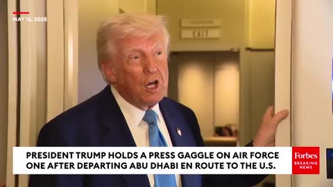 NEW VIDEO: President Trump Holds Press Gaggle On Air Force One After Departing Middle East For U.S.