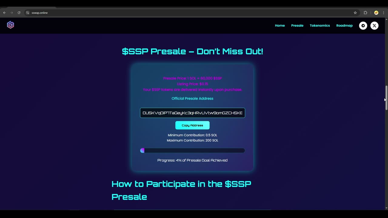 SSWAP.ONLINE Presale Is LIVE! Don’t Miss the Next Big Solana GEM