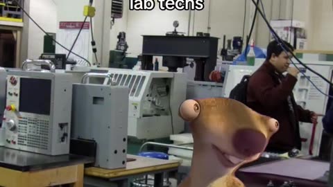 Engineering student trying to talk to the lab tech
