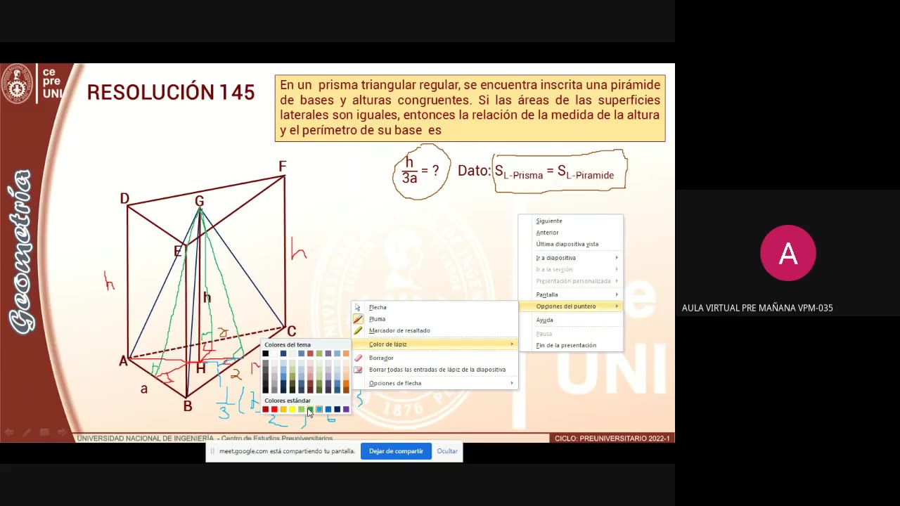 CEPRE UNI 2022 - 1 | Semana 17 | Geometría S1