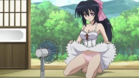 Anime Omamori Himari- This is who a girl use an electric fan