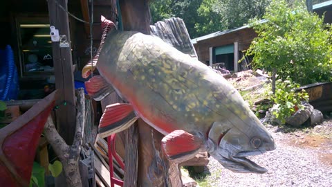 Wood Carved Trout