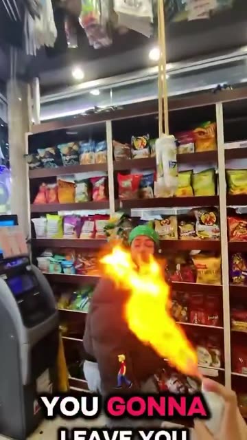 Shop employee uses a homemade flamethrower to remove someone from his store
