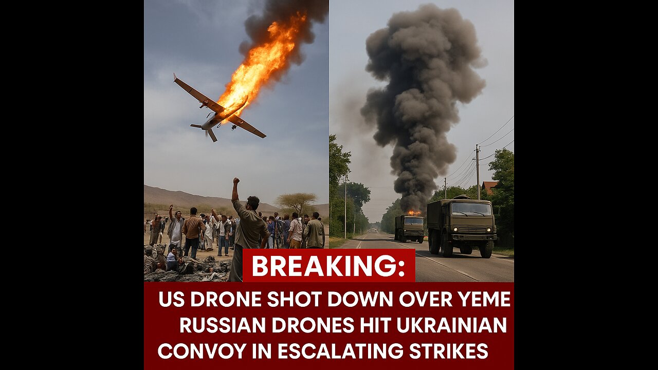 US Drone Shot Down Over Yemen; Russian Drones Hit Ukrainian Convoy in Escalating Strikes