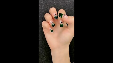 Green French Nail Art 2025 💚 | Bold & Elegant Acrylic Nails | Trending Nail Extension Look